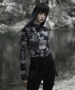 Punk Rave Sorcha Long Sleeve Top Grey