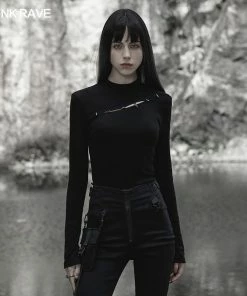 Punk Rave Sorcha Long Sleeve Top Black Ladies