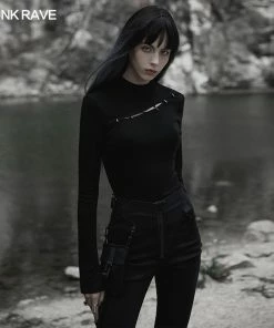 Punk Rave Sorcha Long Sleeve Top Black Ladies