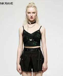 Punk Rave Beating Heart Crop Top - Green New Arrivals