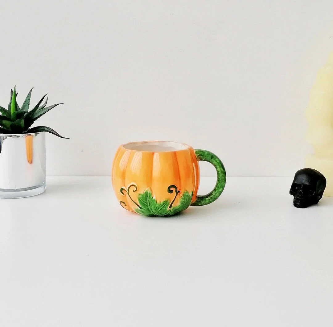 Weird & Wonderful Ceramics Orange Pumpkin Mug 4 Weird & Wonderful Ceramics Orange Pumpkin Mug