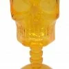 Homeware Gothic Gifts Orange Skull Wine Glass