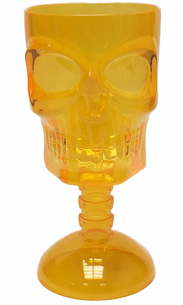 Homeware Gothic Gifts Orange Skull Wine Glass 3 Homeware Gothic Gifts Orange Skull Wine Glass