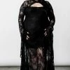 Killstar Phenomena Lace Maxi Dress Black Ladies