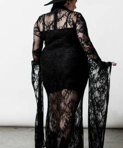 Killstar Phenomena Lace Maxi Dress Black Ladies