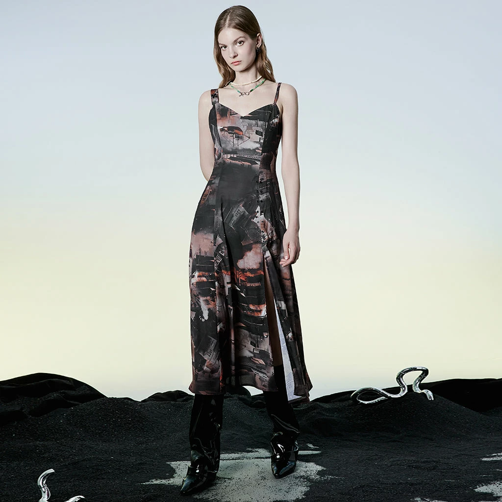 Ladies Punk Rave Wild Wasteland Long Slip Dress 6 Ladies Punk Rave Wild Wasteland Long Slip Dress