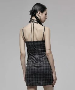Ladies Punk Rave Silvia Plaid Bodycon Dress