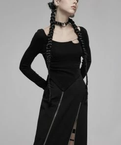 Ladies Punk Rave Ace Asymmetric Top