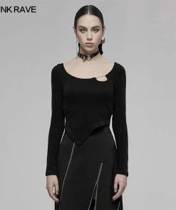 Ladies Punk Rave Ace Asymmetric Top