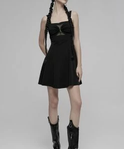 Ladies Punk Rave Amore Dress - Black