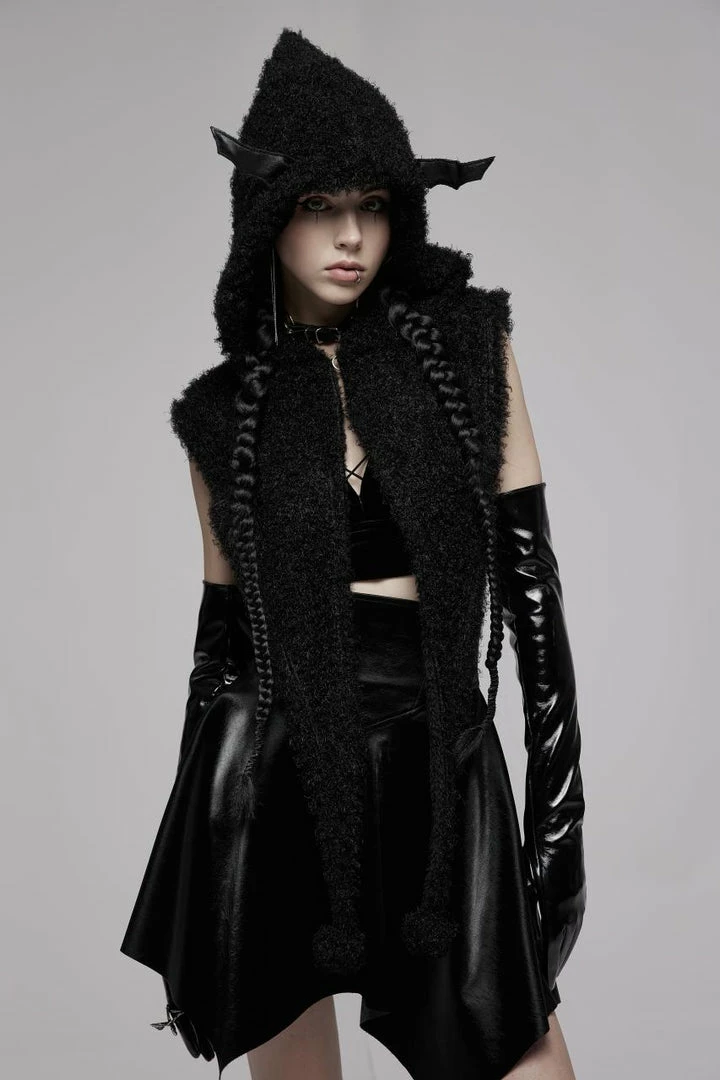 Punk Rave Batty Hooded Capelet - Black 6 Punk Rave Batty Hooded Capelet - Black