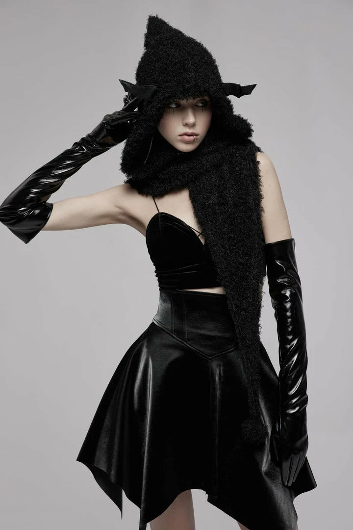 Punk Rave Batty Hooded Capelet - Black 5 Punk Rave Batty Hooded Capelet - Black