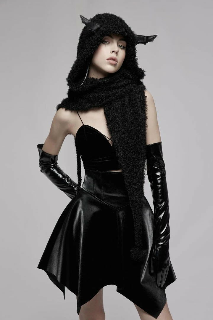 Punk Rave Batty Hooded Capelet - Black 3 Punk Rave Batty Hooded Capelet - Black