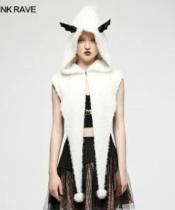 Punk Rave Batty Hooded Capelet - White 18 Punk Rave Batty Hooded Capelet - White
