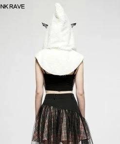Punk Rave Batty Hooded Capelet - White 20 Punk Rave Batty Hooded Capelet - White