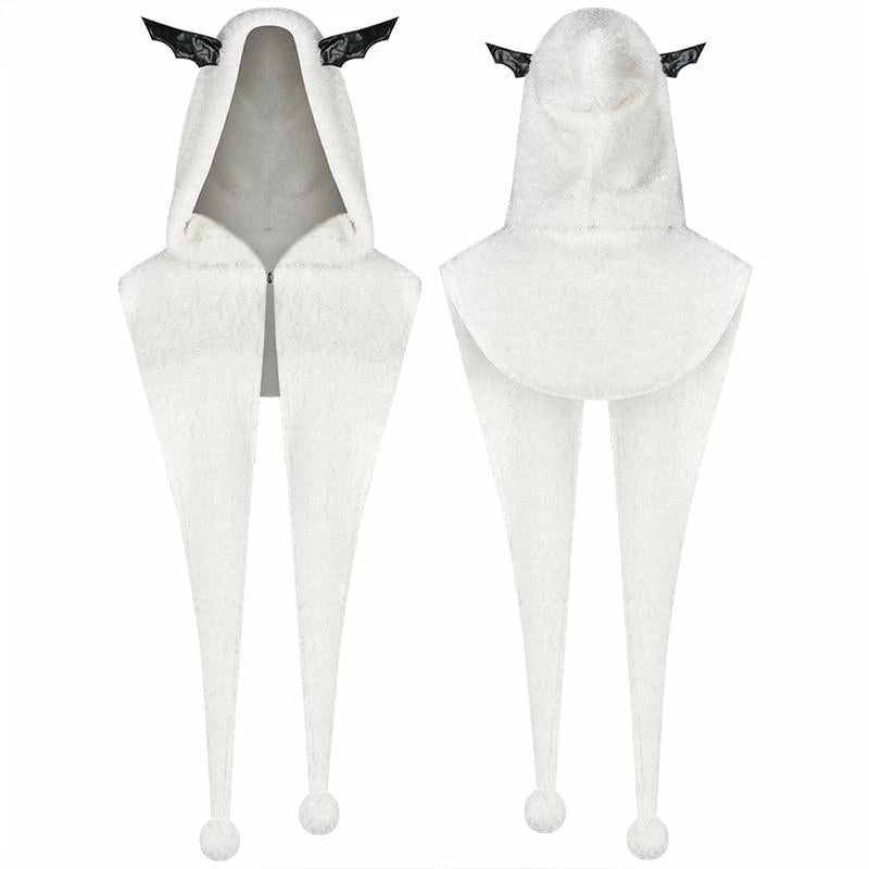 Punk Rave Batty Hooded Capelet - White 9 Punk Rave Batty Hooded Capelet - White