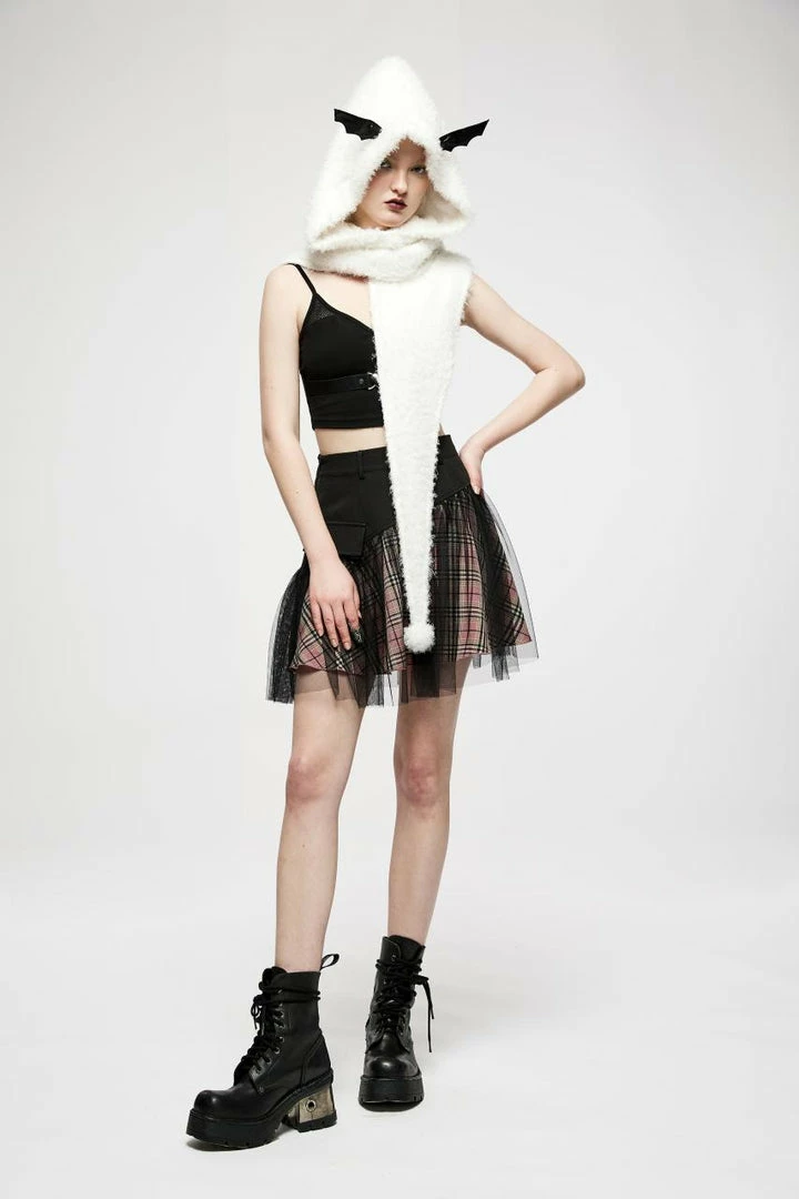 Punk Rave Batty Hooded Capelet - White 16 Punk Rave Batty Hooded Capelet - White