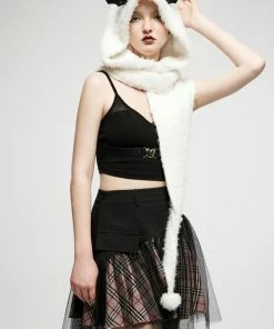 Punk Rave Batty Hooded Capelet - White