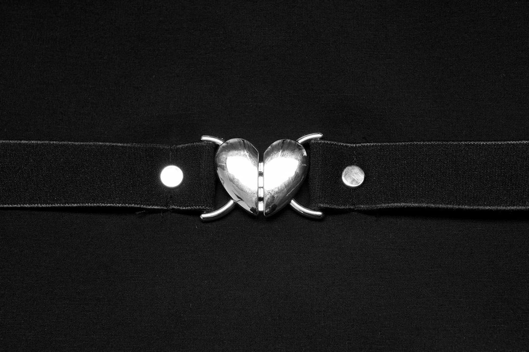 Punk Rave Beating Heart Crop Top - Black Ladies 9 Punk Rave Beating Heart Crop Top - Black Ladies