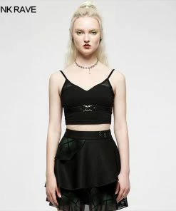 Punk Rave Beating Heart Crop Top - Black Ladies 16 Punk Rave Beating Heart Crop Top - Black Ladies