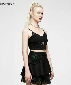 Punk Rave Beating Heart Crop Top - Black Ladies 15 Punk Rave Beating Heart Crop Top - Black Ladies