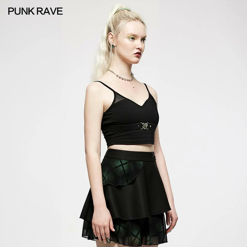 Punk Rave Beating Heart Crop Top - Black Ladies 6 Punk Rave Beating Heart Crop Top - Black Ladies