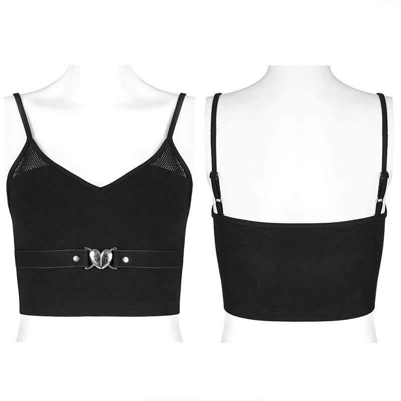 Punk Rave Beating Heart Crop Top - Black Ladies 4 Punk Rave Beating Heart Crop Top - Black Ladies
