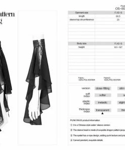 Punk Rave Black Dragon Chiffon Sleeves