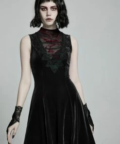 Punk Rave Britta Velvet Dress - Black
