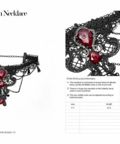 Accessories Punk Rave Crimson Gem Choker