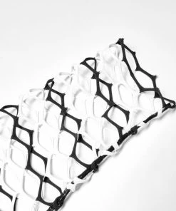 Ladies Punk Rave Diamond Mesh Longline Tee