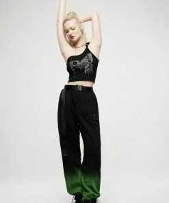 Punk Rave Fade To Green Trousers Ladies