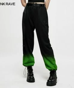 Punk Rave Fade To Green Trousers Ladies