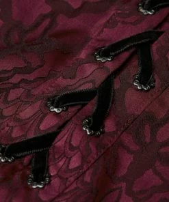 Punk Rave Kane Satin Jacquard Shirt - Red Ladies