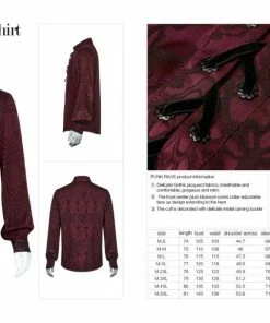 Punk Rave Kane Satin Jacquard Shirt - Red Ladies