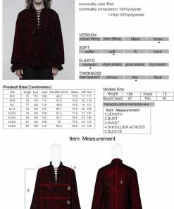 Punk Rave Mens Crushed Velvet Top - Red