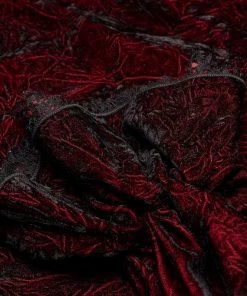 Punk Rave Mens Crushed Velvet Top - Red