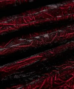 Punk Rave Mens Crushed Velvet Top - Red