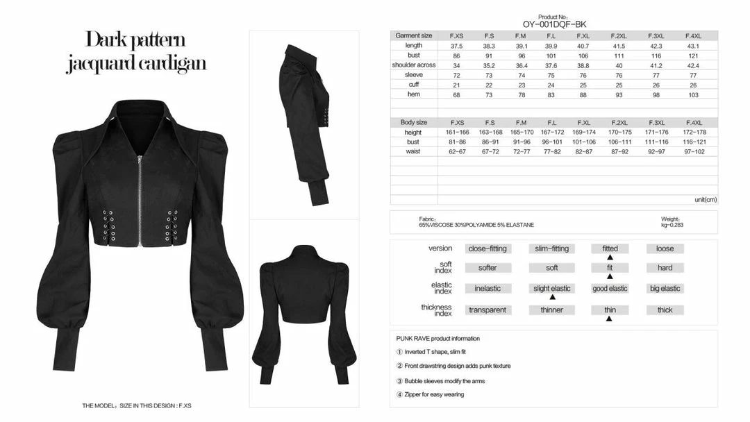 Punk Rave Olya Cropped Jacket Ladies 10 Punk Rave Olya Cropped Jacket Ladies