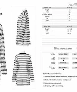 Punk Rave Stripe Mesh Longline Tee Ladies