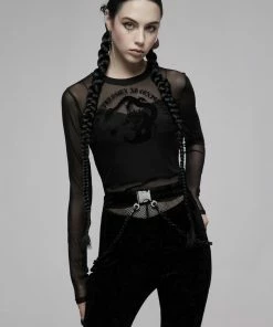 Punk Rave Sun Dragon Mesh Top Ladies