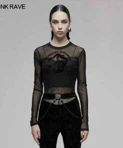 Punk Rave Sun Dragon Mesh Top Ladies