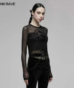 Punk Rave Sun Dragon Mesh Top Ladies