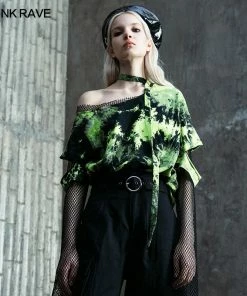 Punk Rave Sydney Tie-Dye Top - Green Ladies