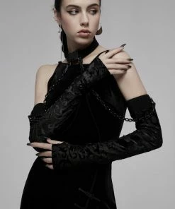 Accessories Punk Rave Noche Sleeves With Choker - Velvet Flocked