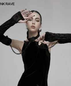Accessories Punk Rave Noche Sleeves With Choker - Velvet Flocked