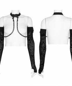 Accessories Punk Rave Noche Sleeves With Choker - Velvet Flocked