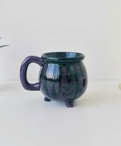 Weird & Wonderful Ceramics Purple Skull Cauldron Mug