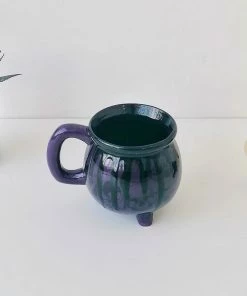 Weird & Wonderful Ceramics Purple Skull Cauldron Mug