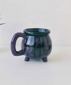 Weird & Wonderful Ceramics Purple Skull Cauldron Mug